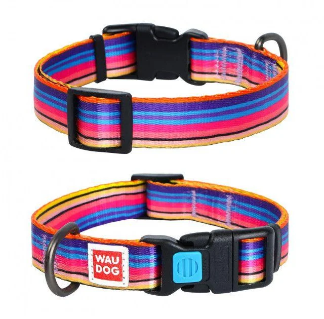 Ошейник Waudog Nylon с рисунком "Линия 1" ширина 15 мм, длина 23-35 см