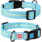 Ошейник Waudog Nylon светонакопительный, ширина 20 мм, длина 24-40 см, голубой