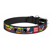 Ошейник Waudog с рисунком "Витраж" ширина 15 мм, длина 27-36 см, черный