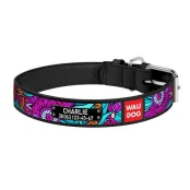 Ошейник Waudog с рисунком "Лето" ширина 12 мм, длина 21-29 см, черный