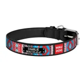 Ошейник Waudog с рисунком "Этно" ширина 12 мм, длина 19-25 см, черный