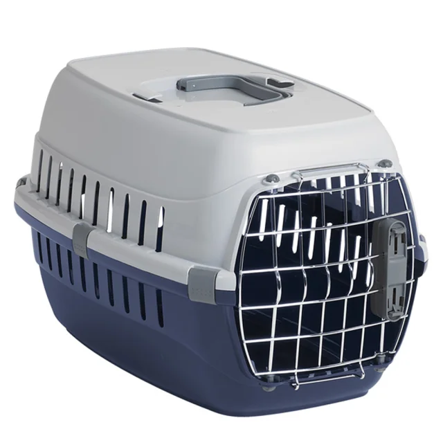 Переноска Moderna для собак и кошек до 5 кг, пластик, синяя, 49×32×30 см