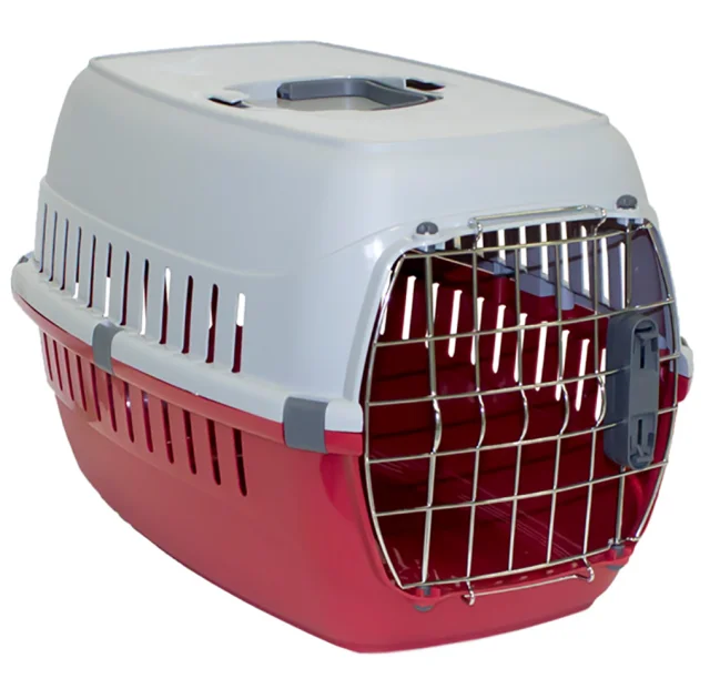 Переноска Moderna для собак и кошек до 5 кг, пластик, красная, 49×32×30 см