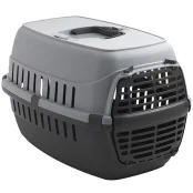 Переноска Moderna Road Runner 1 для собак и кошек до 5 кг, пластик, серая, 51×31×34 см