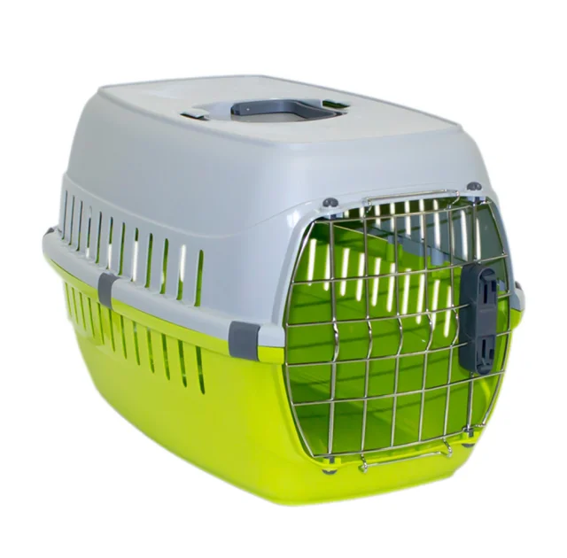 Переноска Moderna Road Runner 2 с замком, для собак и кошек до 8 кг, пластик, ярко-зелёный, 58×35×37 см