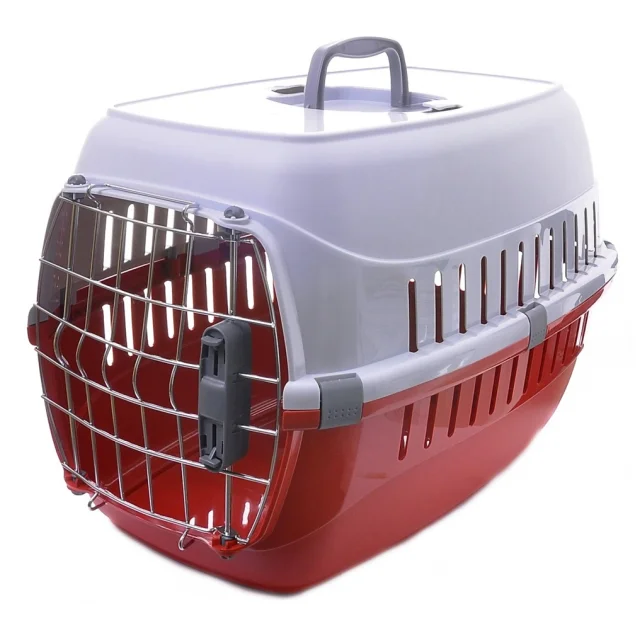 Переноска Moderna Road Runner 2 с замком, для собак и кошек до 8 кг, пластик, красная, 56×37×35 см