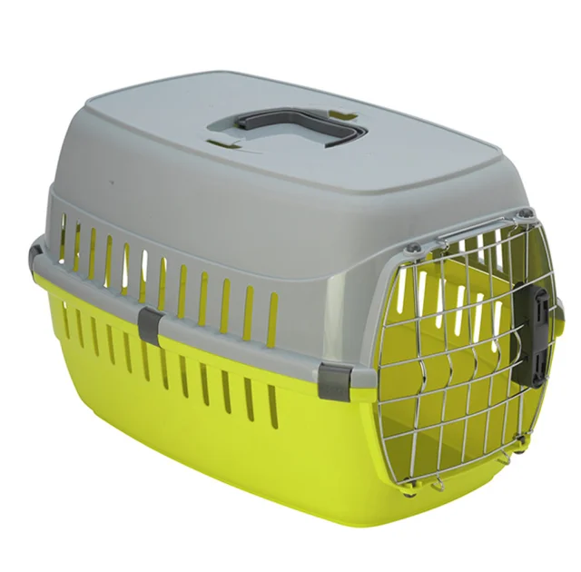 Переноска Moderna Road Runner 2 с замком, для собак и кошек до 8 кг, пластик, лимонный, 56×37×35 см