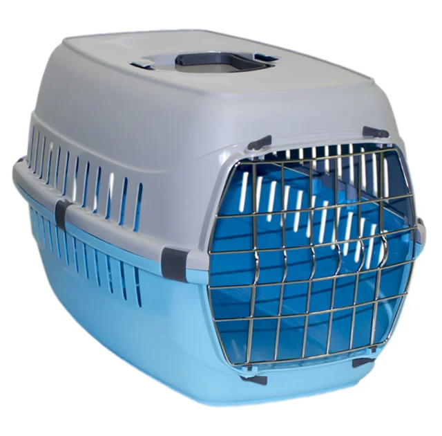 Переноска Moderna Road Runner 2 для собак и кошек до 8 кг, пластик, ярко-голубая, 58×35×37 см