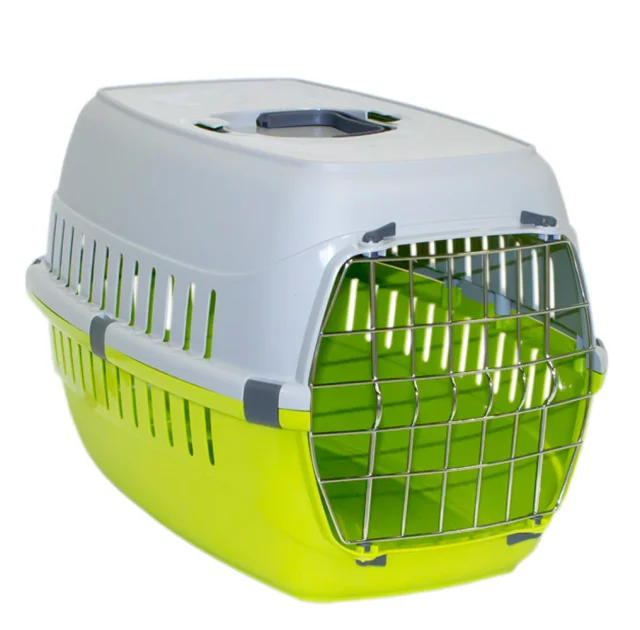 Переноска Moderna Road Runner 2 для собак и кошек до 8 кг, пластик, ярко-зелёный, 58×35×37 см