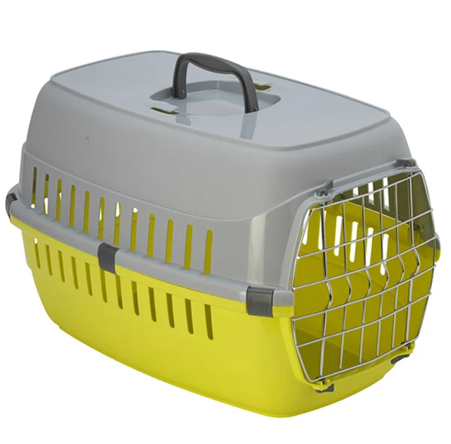 Переноска Moderna Road Runner 2 для собак и кошек до 8 кг, пластик, лимонный, 58×35×37 см