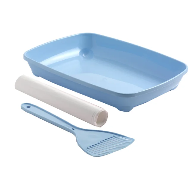Туалет Moderna Arist-O-Tray для кошенят з лопаткою і пакетами, блакитний, 27,9 х 35 х 6,2 см