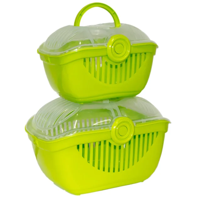 Переноска Moderna Top Runner для хомяков, кроликов, шиншилл, салатовая, 39×29×35 см