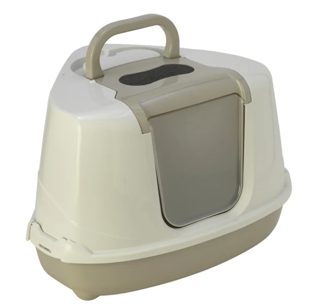 Закритий туалет Moderna Flip Cat для кішок, кутовий, кобальт синій, 56 х 45 х 39 см
