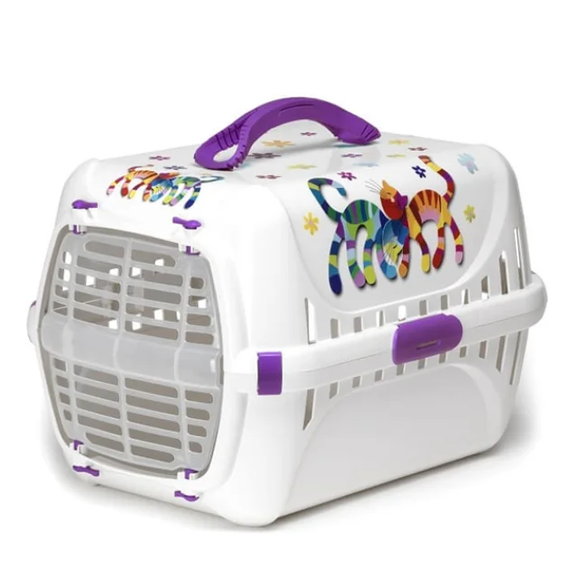 Переноска Moderna Trendy Runner Friends Forever для кошек, фиолетовая, 51×31×34 см