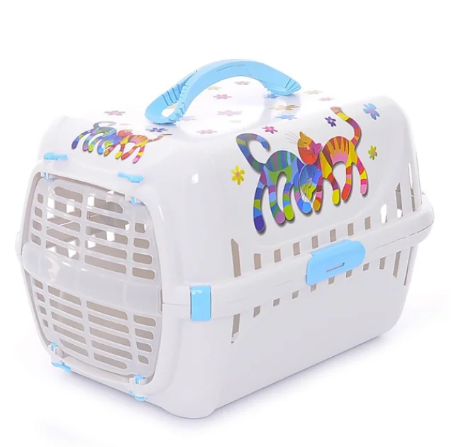 Переноска Moderna Trendy Runner Friends Forever для кошек, голубая, 51×31×34 см