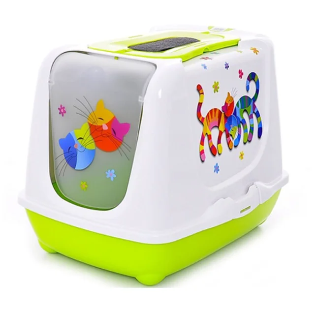 Туалет Moderna Trendy Cat Friends Forever для котів c фільтром і совком, салатовий, 50 х 39 х 37 см