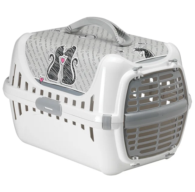 Переноска Moderna Trendy Runner Cats In Love для кошек, пластик, 49×32×30 см