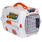 Переноска Moderna Trendy Runner Graffiti Street для кошек и собак, бело-оранжевая, 49.4×30.4×32.2 см