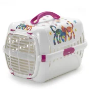 Переноска Moderna Trendy Runner Hot Pink для кошек, пластик, белая, 49×32×30 см