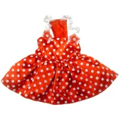 Платье Monkey Daze Polka Dot Dress Red для собак, размер S, красное в горошек