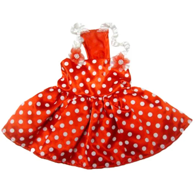 Платье Monkey Daze Polka Dot Dress Red для собак, размер XS, красное в горошек