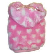 Шубка Monkey Daze Pink Heart Faux Fur с капюшоном, для собак, размер XS, розовая