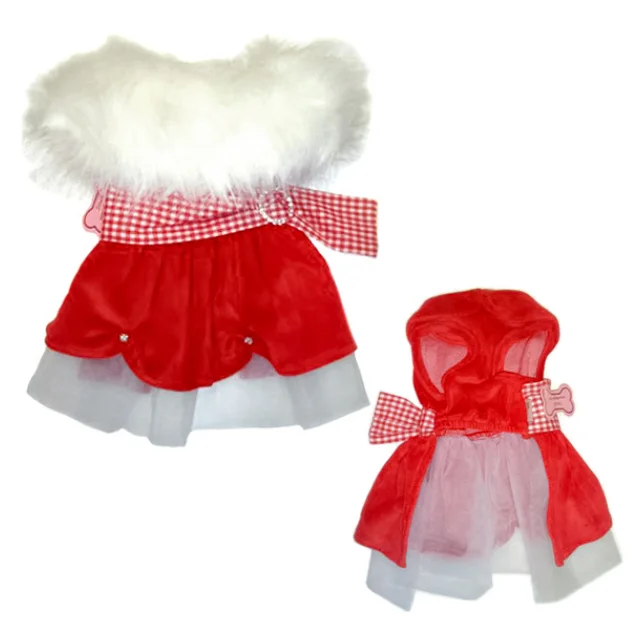 Новогоднее платье Monkey Daze Santa Dress для собак, размер S, красный