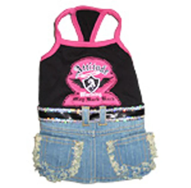 Платье Monkey Daze Attitude Dress Denim для собак, размер S, разноцветный