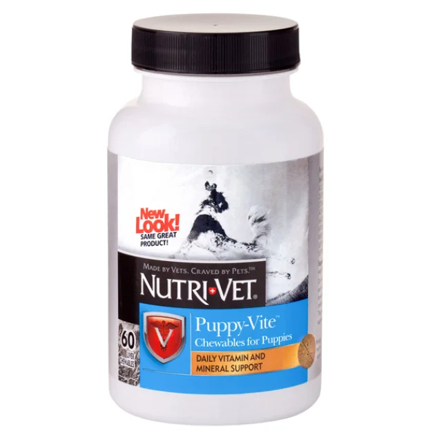 Мультивитамины Nutri-Vet Puppy-Vite для гармоничного роста и развития щенков до 9 месяцев, 60 табл