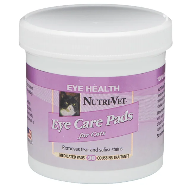 Влажные салфетки Nutri-Vet Tear Stain Removal Cat для глаз, морды и лап, для кошек, 90 шт