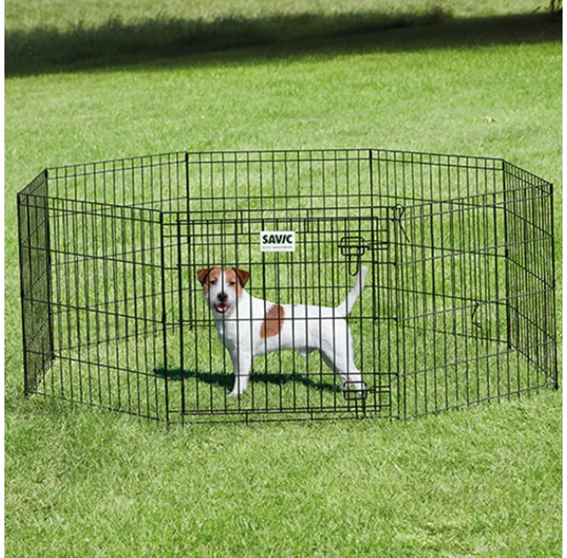 Вольер Savic Dog Park для щенков, цинк, 8 панелей, черный, 61 х 91 см