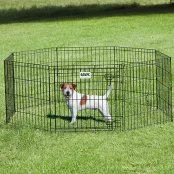 Вольєр Savic Dog Park для цуценят, цинк, 8 панелей, чорний, 61 х 107 см