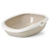 Туалет Savic Gizmo Medium для кішок, з бортиком, білий мокко, 44 х 35,5 х 12,5 см