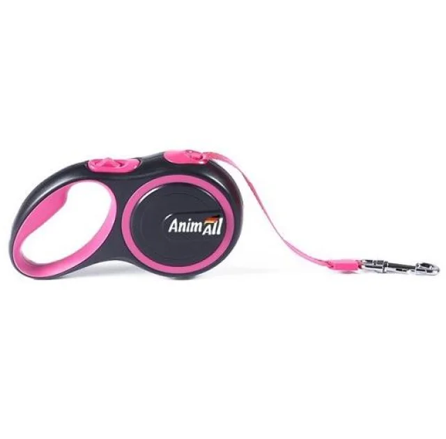 Поводок-рулетка AnimAll для собак весом до 15 кг, 3 м, розовый