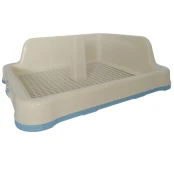 Туалет під пелюшки AnimAll з гратами, стовпчиком і стіною, 48,5x40,6х15 cм, блакитний