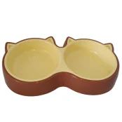 Пластикова миска AnimAll для котів (2 х 350 мл), коричнева