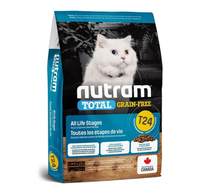 Сухой корм T24 Nutram Total Grain-Free Salmon & Trout для кошек, с лососем и форелью, беззерновой, 340 г