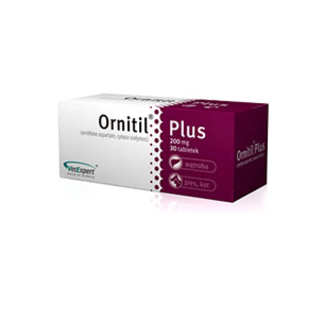 Ornitil Plus (Орніт Плюс) для підтримки функцій печінки собак і котів, 30 таблеток