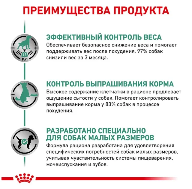Сухий корм Royal Canin Satiety Small Dog для собак дрібних порід схильних до надмірної ваги, 1.5 кг