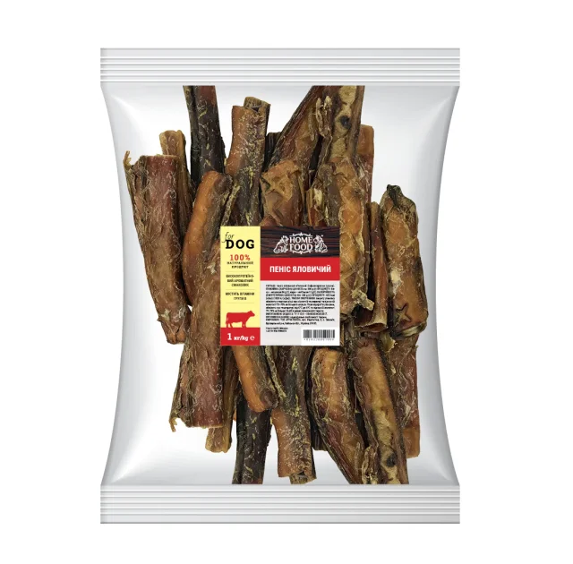 Ласощі Home Food Пеніс яловичий для дорослих собак, 1 кг