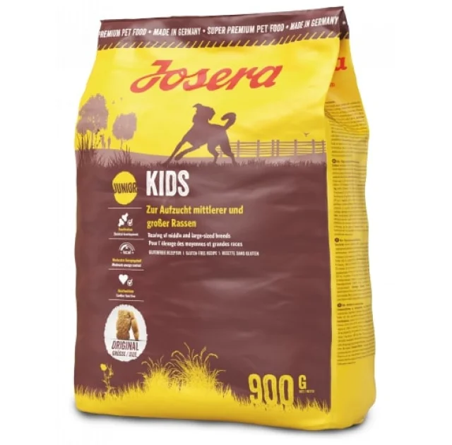 Сухий корм Josera Kids Junior для цуценят і юніорів з 8-го тижня життя, з птахом, кукурудзою і рисом, 900 г