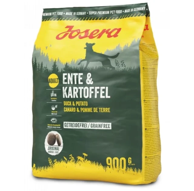 Сухий корм Josera Adult Grainfree Ente & Kartoffel беззерновой для дорослих собак, з м'ясом качки, 900 г