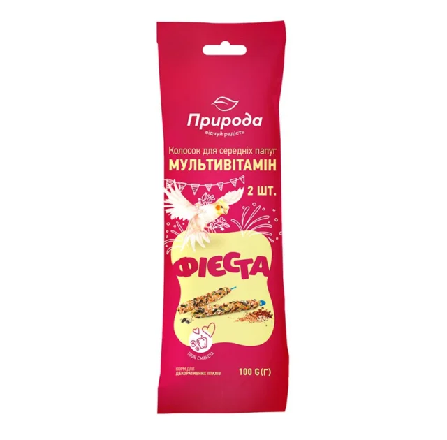 Лакомство Природа Фиеста Колосок для нимф, мультивитамин, 100 г