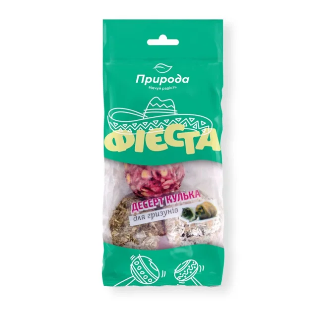 Лакомство Природа Фиеста для грызунов, десерт шарики-десерт, 70 г, 3 шт