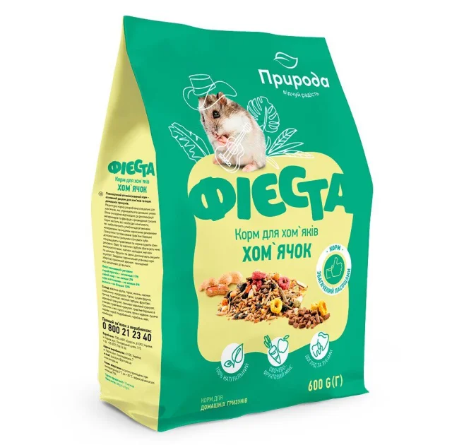 Полноценный корм Природа Фиеста для хомяков, 600 г
