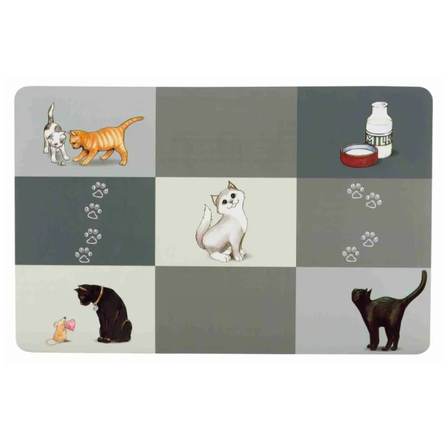 Килимок під миски Trixie Patchwork для котів, сірий, 44×28 см