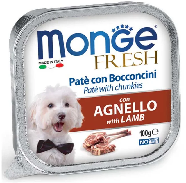 Вологий корм MONGE DOG FRESH з ягням, 100 г