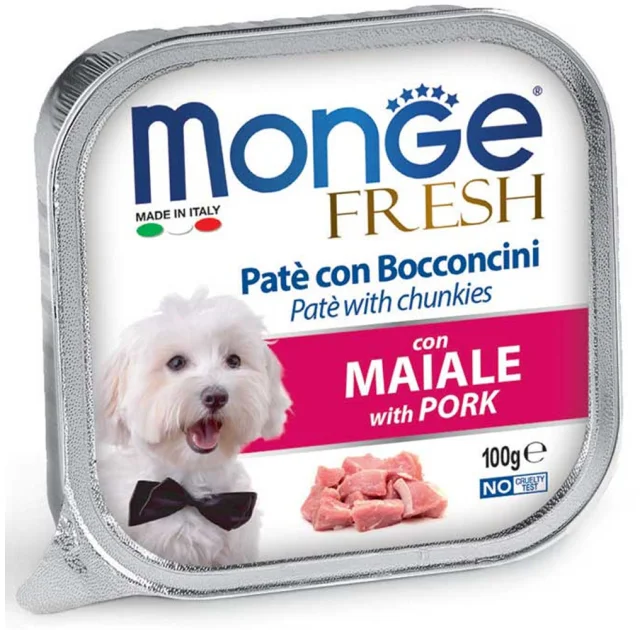 Вологий корм MONGE DOG FRESH зі свининою, 100 г
