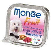 Влажный корм MONGE DOG FRUIT с курицей и малиной, 100 г