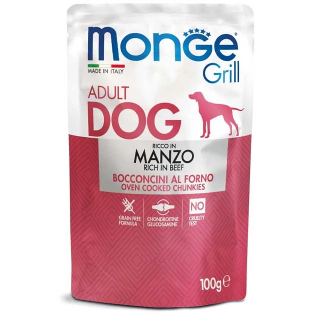 Вологий корм MONGE DOG GRILL з яловичиною, 100 г